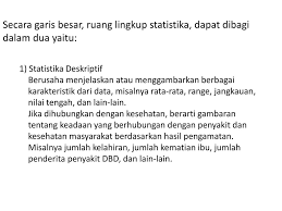 Analisis statistika pada dasarnya analisis statistika dapat dibedakan atas dua macam/ tahapan, yaitu analisis deskriptif sebagai definisi. Bio Statistika Jurusan Biologi Ppt Download