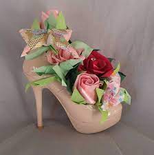 Check spelling or type a new query. Stiletto High Heel Shoe Flower Arrangement Red And Pink Origami Roses Washi Paper Origami Butterfly Birthday Or A Floral Shoes Decorated Shoes Flower Shoes