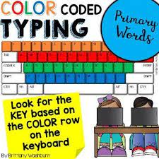 Color Coded Keyboarding Typing Primary Words Coding Color Coding Keyboarding