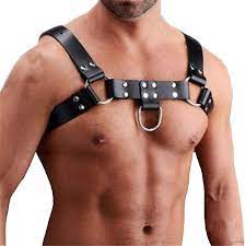 Amazon.com: Men Harness PU Leather Harness Adjustable Buckle Body Chest  Harness Costume (Black)
