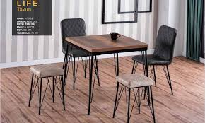 Gürgen masa ayakları ve masa bağlantı demirleri sayesinde sağlamdır &0x90cm tamla genişliği ve yerden yükseklik 74cm.dir. Life Masa Sandalye Takimi Gunes Mobilya