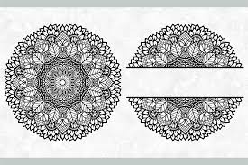 Download Leaves Mandala Intricate Svg Monogram Split Half Mandala By Vr Digital Design Thehungryjpeg Com