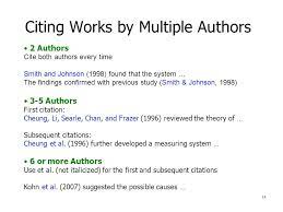 Separate more than 1 author with commas and the word and. in the entries for your works cited, you'll need to list the authors' names if there are more than 3 authors listed on the title page, you'll only type out the first listed author. 1 Library Workshop Citing Information In Apa Style Avoiding Plagiarism Ppt Download