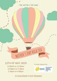 We believe that sweet nourish is the perfect reason to take part in australia's biggest morning tea and have friends, family or workmates come together to share a cuppa and some delicious food whilst supporting those affected by cancer. Mother S Day High Tea The Hatter The Hare