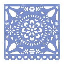Papel picado (perforated paper, pecked paper) is a decorative craft made out of paper cut into beautiful and elaborate designs. Mexican Papel Picado Cutout Vector Design Happy Purple Paper Royalty Free Cliparts Vectors And Stock Illustration Image 114522275
