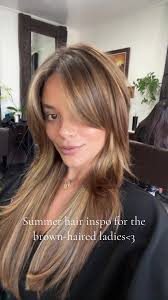 Brown Hair with Caramel Highlights and Curtain Bangs Transformation