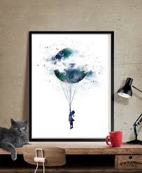 Moon Art Watercolor Wall Art Landscape Giclee Large Print Etsy Nature Wall Art Watercolor Wall Art Watercolor Art Prints