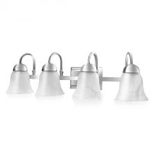 32w Bathroom 4 Light Led Vanity Fixture Led Wall Sconce Dimmable With Brushed Nickel Finish Figuratus Glass Shades 4000k Color Temperature Ul Fcc Standard Safe Eco Friendly Energy Saving Led Lighting For