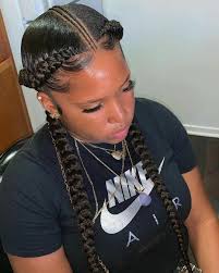 Big Box Braids Hairstyles For Black Women Check Out The Webpage To Read More On Summer Braids Dopebraids Jumbo Box Braids Gif In 2020 Feed In Braids Hairstyles Two Braid Hairstyles Goddess Braids Hairstyles