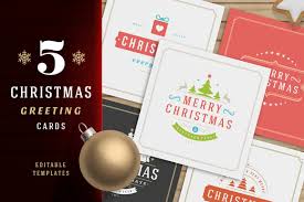 It's super easy to use and edit with 7 titles, 1 logo holder that renders extremely fast. 5 Christmas Greeting Cards In Card Invitation Templates On Yellow Images Creative Store