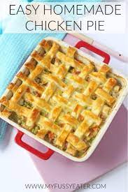 Cheesy Chicken Sausage Lattice Pie My Fussy Eater Easy Kids Recipes Recipe Chicken Pie Recipe Homemade Chicken Pie Homemade Chicken Pie