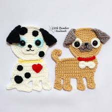 Pattern Dalmation And Pug Applique Crochet Pattern Pdf Etsy In 2020 Applique Patterns Crochet Applique Applique Pattern