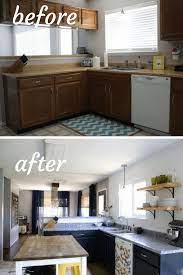 Before And After Photos Of A Diy Budget Kitchen Renovation Gorgeous Kitchen Makeover That H Budget Kitchen Remodel Cheap Kitchen Remodel Kitchen Remodel Small
