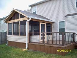 Screen Porch With Trex Deck And Aluminum Spindles Deck Designs Backyard Screened In Porch House With Porch