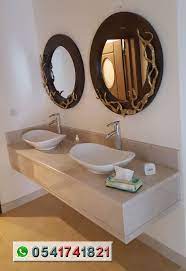 مصنع ايديال استون مغاسل رخام طبيعي وصناعي تفصيل حسب الطلب مغاسل رخام حديثة مغاسل رخام جدة خبرة اكثر من 22 عا bathroom mirror round mirror bathroom home decor