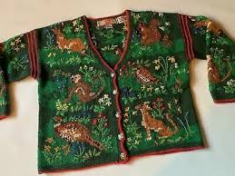 Womens Small Cardigan Bay Knitted By Hand Knit Sweater Cardigan Green Animals Ebay Hand Knitted Sweaters Sweaters For Women Beige Cardigan Sweater