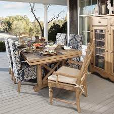 Rustic Simplicity Is The Hallmark Of The Homecoming Vintage Pine Dining Room Set By Kincaid Furn Dining Room Table Set Kincaid Furniture Front Porch Decorating