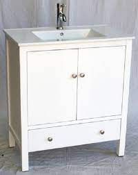 Bathroom cabinet and bathroom sink large storage: 32 Inch 18 Deep Bathroom Vanity Modern Style White Color 32 Wx18 Dx36 H S3021w