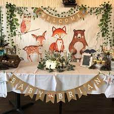 Woodland Baby Shower Decorations Woodland Baby Banner Fox Etsy Fox Baby Shower Woodland Baby Shower Decorations Baby Shower Fall