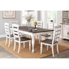 This country style dining table and chairs set for 6 is solid oak wood quality construction. French Country White Two Tone 5 Piece Dining Set Dining Room Table Set Dining Room Sets White Dining Room