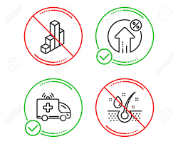 Do Or Stop Ambulance Car Loan Percent And 3d Chart Icons Simple