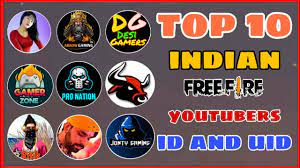 Top 5 indian free fire youtuber with the most subscribers (june 2021) Free Fire Top 10 Indian Youtuber Players Game I D And Uid Part 2 Free Fire 4g Gamers Youtube