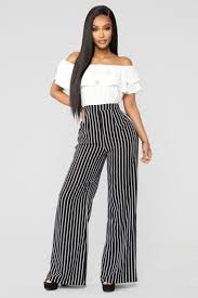 Black And White Striped Jumpsuit Outfit Always Cute For You Striped Jumpsuit Black White Classy Jumpsuit Outfits Jumpsuit Fashion White Outfits For Women