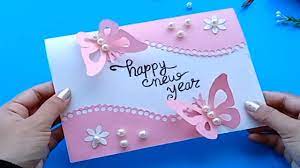 A series of videos teaching you how to make cards, including materials you should have and very simple card ideas. How To Make New Year Card Handmade Easy Card Tutorial Youtube