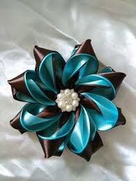 Flores De Cinta De Raso Para El Pelo Dos Colores Ribbon Art Flower Crafts Cloth Flowers