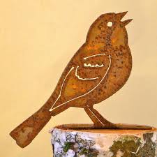 Elegant Garden Design Handmade Rusted Steel Vesper Sparrow Silhouette Gardeningdesign Rusty Metal Garden Art Metal Birds Rustic Art