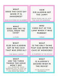 Printable trivia games work well as group activities especially when the senior . Aladdin Movie Trivia Quiz Free Printable The Life Of Spicers
