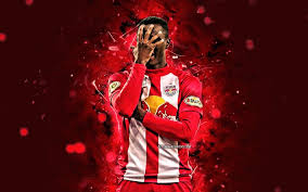 The best collection of sports wallpapers for your desktop and phone devices. Download Wallpapers Patson Daka 2020 4k Zambian Footballers Red Bull Salzburg Fc Red Neon Lights Austrian Football Bundesliga Creative Football Patson Daka 4k For Desktop Free Pictures For Desktop Free