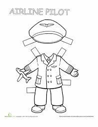 Pilot Paper Doll Worksheet Education Com Paper Dolls Community Helpers Preschool Community Helpers Theme