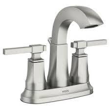 Moen Ayda 4 In Centerset 2 Handle Bathroom Faucet In Spot Resist Nickel 84728srn The Home Depot Moen Bathroom Faucets Bathroom Faucets Faucet