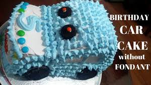 How To Make Birthday Car Cake Without Fondant By Food Variety Car Cake With Whipped Cream Recipe Youtube
