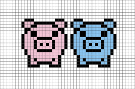 Pigs Pixel Art Pixel Art Templates Minecraft Pixel Art Pixel Drawing