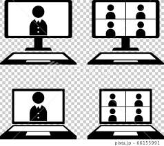 Web Conference And Online Interview Computer Stock Illustration 66155991 Pixta