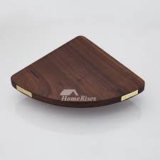 Hangzhou costar housewares co., ltd. Luxury Black Walnut Wooden Shower Corner Shelf Brass Small Triangle Bathroom Wall Shelves Decorative