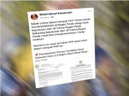 Assalamualaikum dan salam sejahtera, ramai yang mencari informasi borang nikah online. Tiada Nikah Online Di Perak