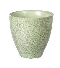 Tesco Direct Parlane Ceramic Crackle Green Flower Plant Pot 13 5 X 14cm Planting Flowers Green Flowers Potted Plants
