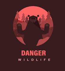 Cartaz de vida selvagem de perigo ou ícone. perigo da vida ...