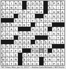 Rex Parker Does The Nyt Crossword Puzzle Hairdo For Snooki Of Jersey Shore Mon 1 31 11 Old Time Evangelist Semple Mcpherson Bronze Animal In New York S Financial District