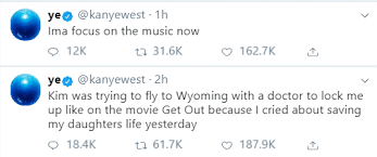 • • • kanye west (self.kanye). Kanye West S Twitter Rant Gets Bizarre As He Claims Kim Tried To Lock Me Up