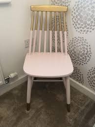 Blush Pink Gold Handpainted Vintage Wooden Chair Free Delivery In 2020 Painted Wooden Chairs Wooden Chair Redo Old Wooden Chairs
