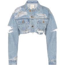 Half Black And Blue Denim Jacket Pin On My Polyvore Finds