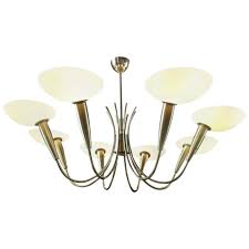 Bubble chandelier 7 clear glass globe pendants modern ceiling mount lighting fixture free. Elegant Brass And Art Glass Chandelier Italy 1950s Lomomomo