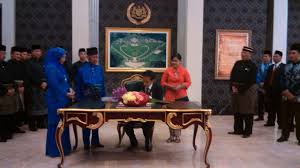 'he who is made lord', jawi: Yang Di Pertuan Agong Of Malaysia Holds State Banquet For President Jokowi