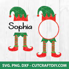 Download Christmas Elf Monogram Svg Dxf Png Cut Files For Cricut Silhouette