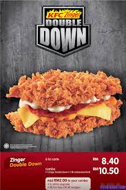 Priced at rm12.90 for the ala carte, go get your fill of the. Zinger Double Down Malaysia Kfc Zinger Double Down All Meat All Man Burger Tekkaus 1200 X 800 Jpeg 517 Kb Pang Jami