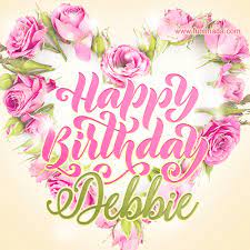 Personalized birthday song for debbie. Pink Rose Heart Shaped Bouquet Happy Birthday Card For Debbie Download On Funimada Com